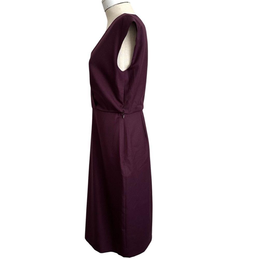 J. Crew Classic Burgundy Wool Sheath Dress Size 6 - Picture 4 of 15